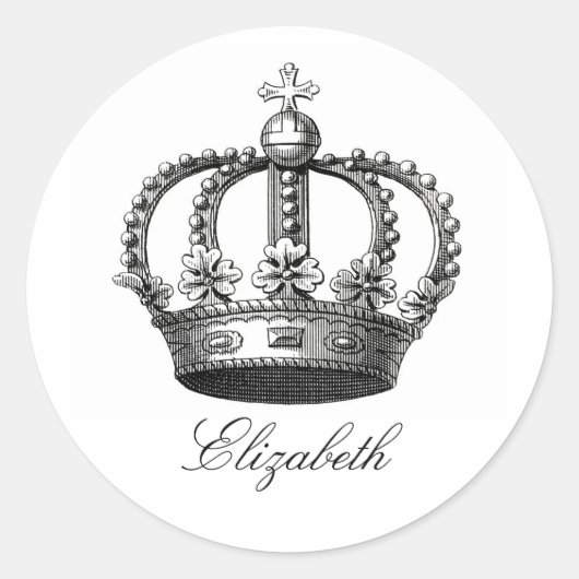 Royal Crown Ronde Sticker (Voorkant)
