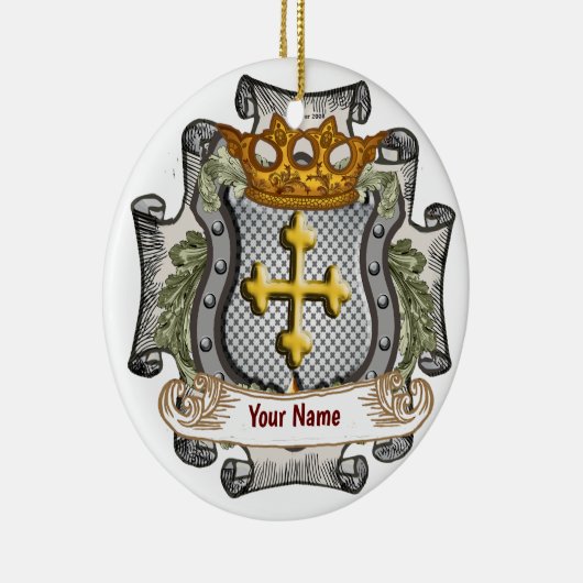 Royal Crown Shield Achternaam ornament (Rechts)