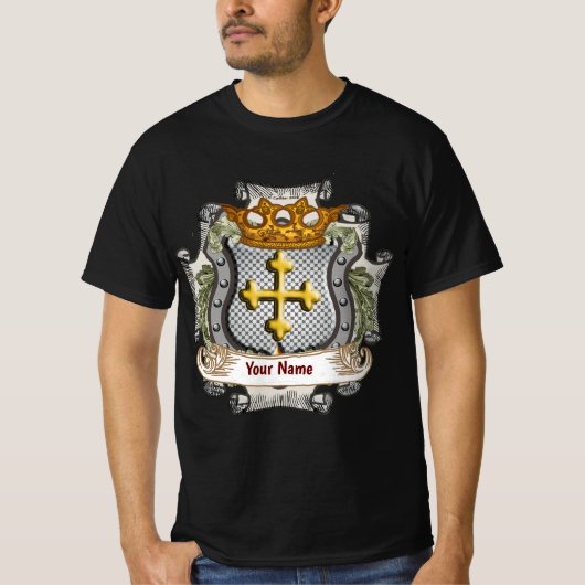 Royal Crown Shield  Surname  t-shirt (Devant)