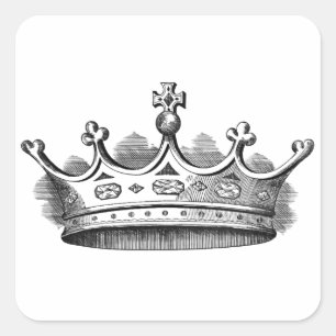 Royal Crown Vierkante Sticker