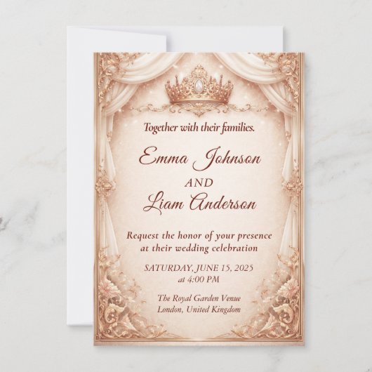 Royal Crown Wedding Invitation (Devant)