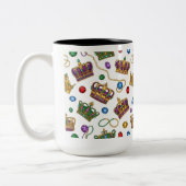 Royal Crowns and Jewels Pattern Mardi Gras Mug (Gauche)