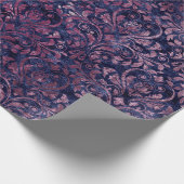 Royal Damask Crush Velvet Blue Navy Pink Plum Cadeaupapier (Hoek)