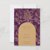 Royal Damask Elegant Purple Carte RSVP (Devant)