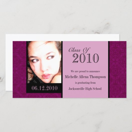 Royal Damask Faire-part (Devant / Derrière)