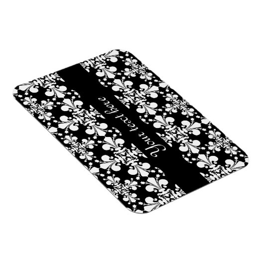 Royal Damask zwart-wit Magneet (Rechterzijde)