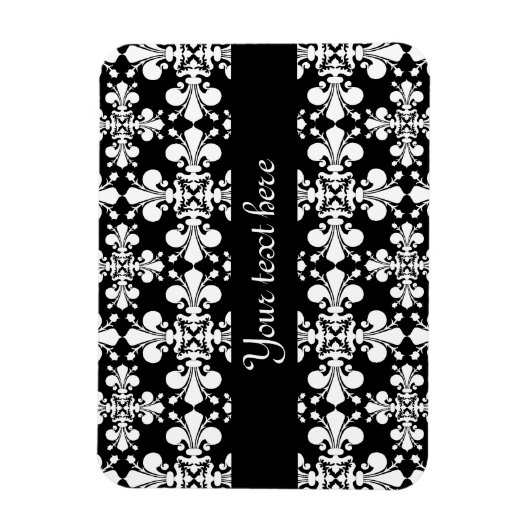 Royal Damask zwart-wit Magneet (Verticaal)