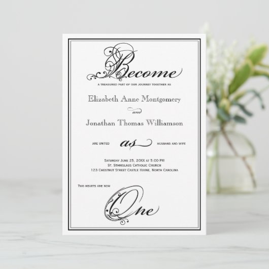 Royal devient une seule Faire-part de mariage chré (Debout devant)