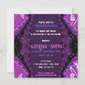 Royal Diva Purple Graduation Party Invitations (Dos)