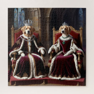 Royal Dog Duo Regal King en Queen Canine Art Legpuzzel