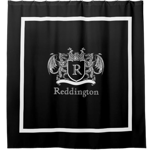 Royal Dragon Crest Shower Curtain Douchegordijn (Voorkant)