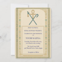 Royal Egyptian Ankh & Scepter Gold Wedding