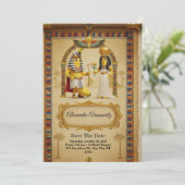 Royal Egyptian Wedding Invitation – Elegant Pharao Kaart (Staand voorkant)