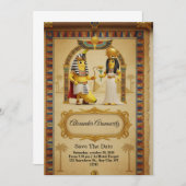 Royal Egyptian Wedding Invitation – Elegant Pharao Kaart (Voorkant / Achterkant)