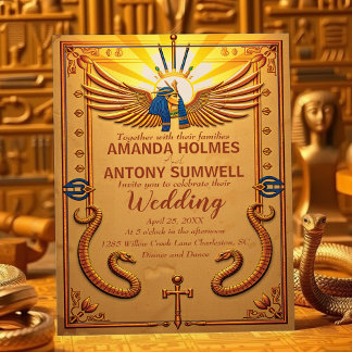 Royal Egyptian Wedding Invitation Kaart