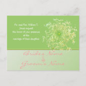 Royal Elegant Roze Koningin Anne's Kant Bruiloft I Uitnodiging Briefkaart (Voorkant)