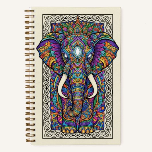 Royal Elephant Mandala Zen tangle Journal (Recto)