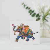 Royal Elephant's Journey: Indiase folkloristische  Briefkaart (Staand voorkant)