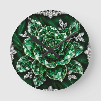 Royal Emerald Crystal Bloemcollectie Ronde Klok