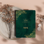 Royal Emerald Green Gold Floral Islamitische bruil Kaart