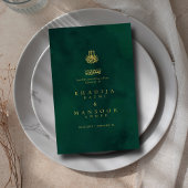 Royal Emerald Green Gold Islamitisch Wedding Menu