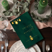 Royal Emerald Green Golden Lights Wedding Menu