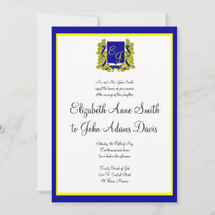 Royal Faire-part de mariage Blue and Gold