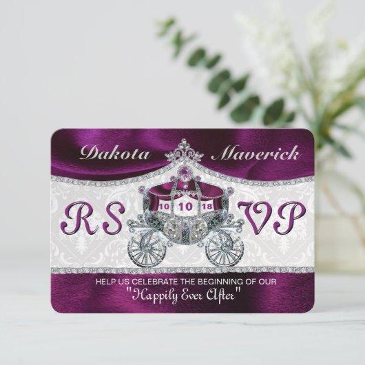 Royal Fairytale RSVP Kaart (Staand voorkant)