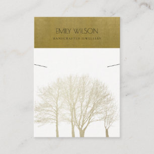 ROYAL FAUX GOLD HERFST TREE FOLIAGE KETTING VISITEKAARTJE