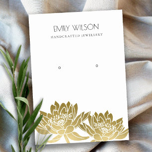 ROYAL FAUX GOLD LOTUS FLOWER EARING DISPLAY VISITEKAARTJE