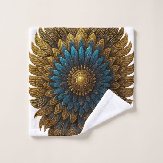 Royal Feather | Black & Gold Egyptian Bath Towel (Gant de toilette)
