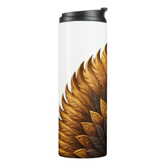Royal Feather | Black & Gold Thermosbeker (Gedraaid links)