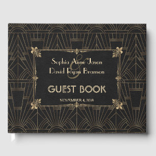 Royal Fleur-de-Lis Art Deco 1920s Wedding Gastenboek