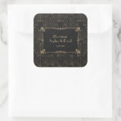 Royal Fleur-de-Lis Art Deco 1920s Wedding Vierkante Sticker (Tas)