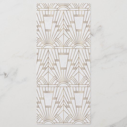 Royal Fleur-de-Lis Art Déco Gold White 20s Menu (Dos)