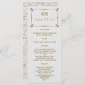 Royal Fleur-de-Lis Art Déco Gold White 20s Menu (Devant / Derrière)
