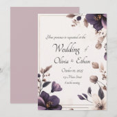 Royal Floral Faire-part de mariage (Devant / Derrière)