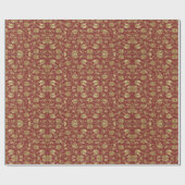Royal Floral inpakpapier maroon en goud (Vlak)