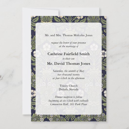 Royal Floral Wedding Invitations Kaart (Voorkant)