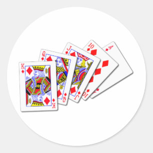 Royal Flush Diamonds Ronde Sticker
