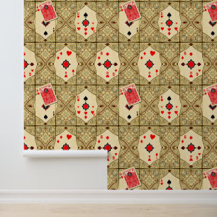 Royal Flush filigraan: Luxe  spelen Kaart Behang