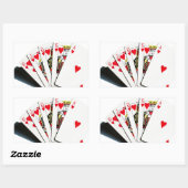 Royal Flush Hearts Rechthoekige Sticker (Vel)