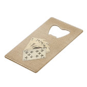Royal Flush Spades on Burlap Background Kredietkaart Flessenopener (Voorkant Gekanteld)
