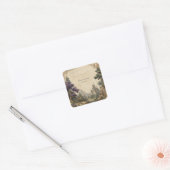 Royal Forest Castle betoverde bruiloft Vierkante Sticker (Envelop)