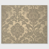 Royal Garden Damask Sepia Gold Ivory Cadeaupapier (Vlak)