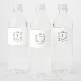 Royal Garden Monogram Crest Waterfles Etiket