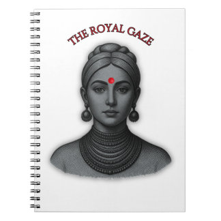 Royal Gaze Indian Queen Minimalist Bold Line Art Notitieboek