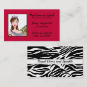 "Royal+Gems & Sparkle" Queen Cartes de visite (Devant / Derrière)
