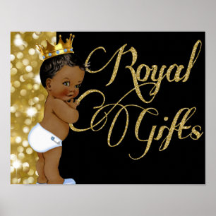 Royal Gifts Afrikaanse prins Gold Glitter Gift Poster