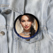 Royal Glitter Glitz Pageant Foto Button Pin (In situ)